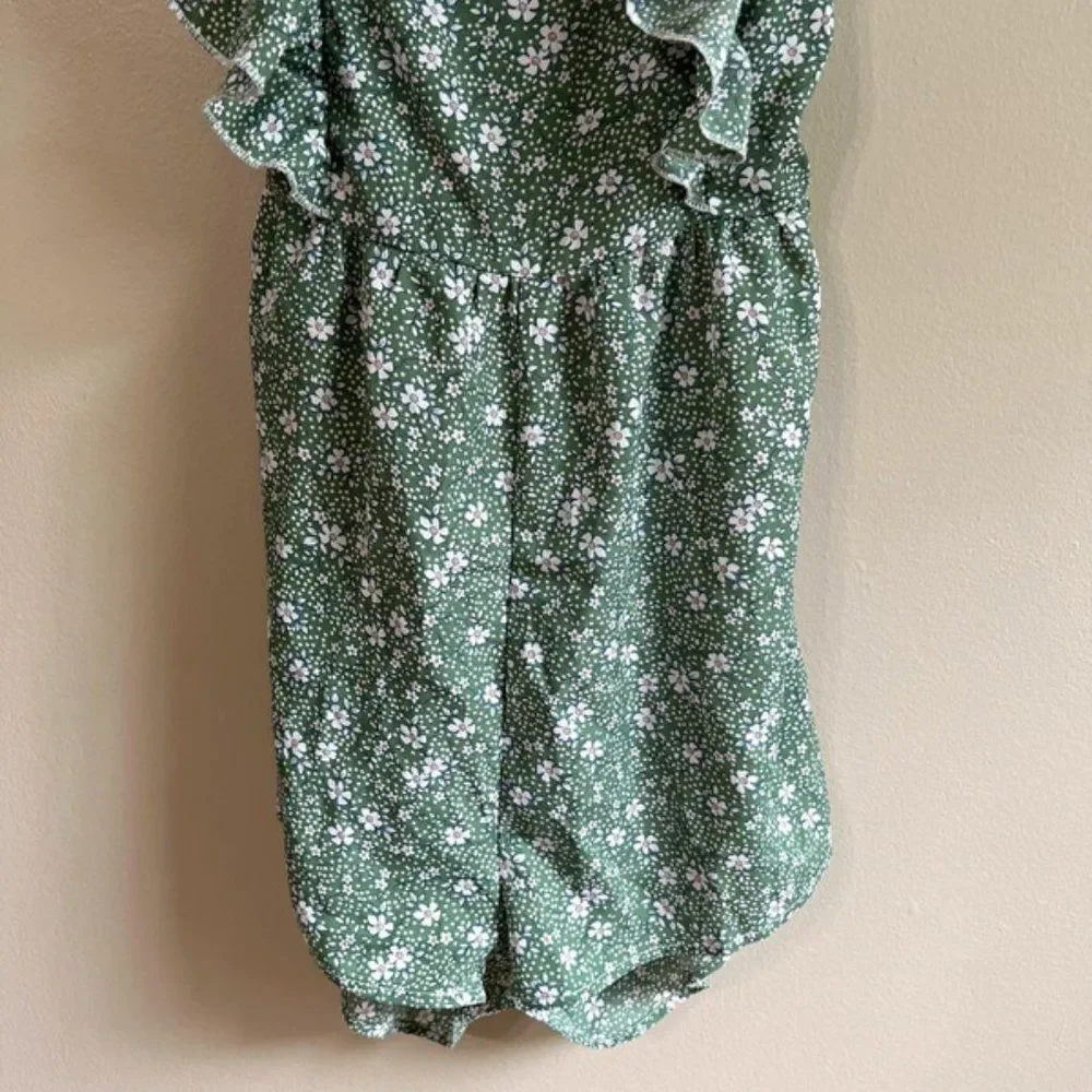 Shein medium floral green romper‎